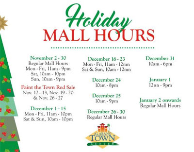 Holiday Mall Hours